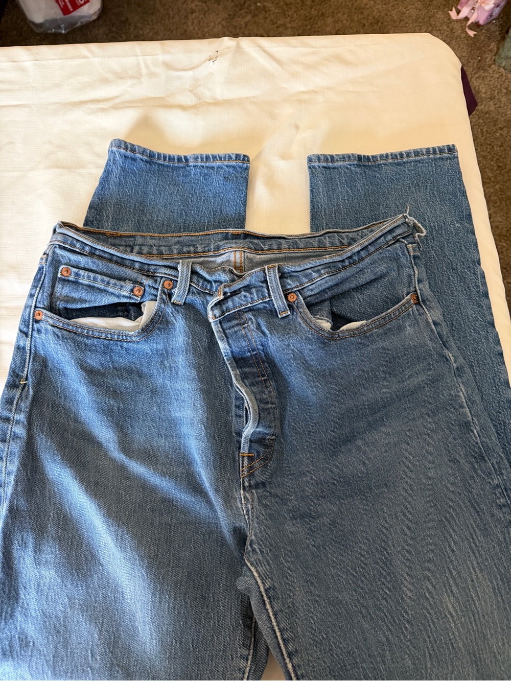 Straight-Leg women Blue Denim Jeans